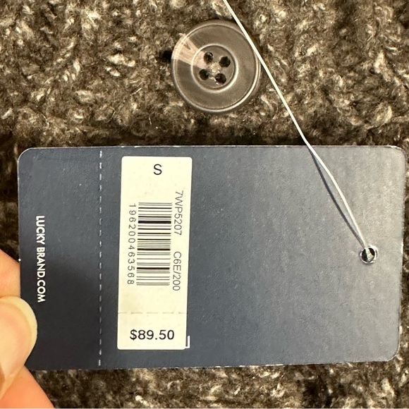 NWT Lucky Brand Button Front Brown Speckle Knit Sweater Sz Small - Picture 4 of 5